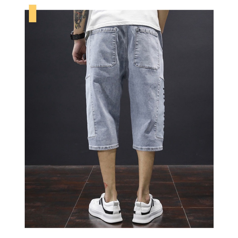 Quần Jeans Lửng Mùa Hè 2022 Dáng Rộng Phong Cách Hàn Quốc Mới Cho Nam