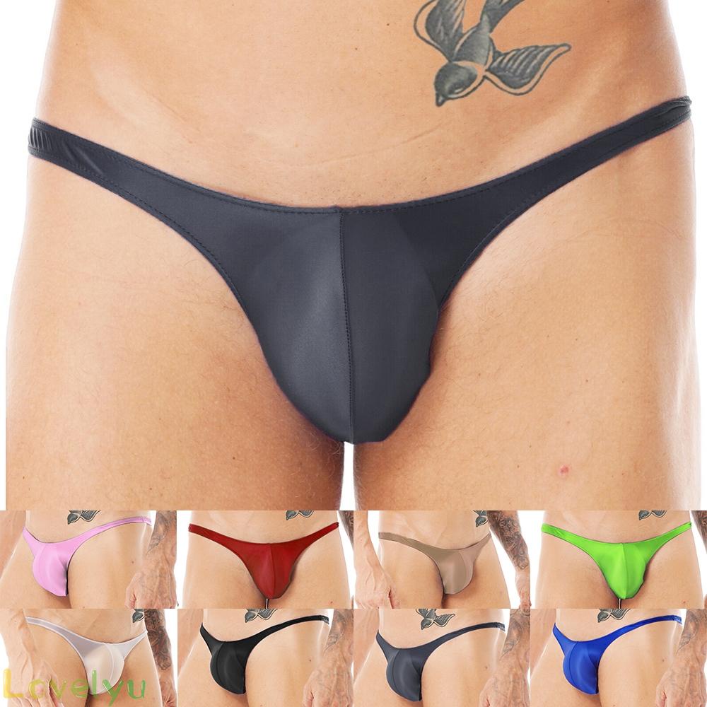 &lt;READY STOCK&gt;Sexy Men Oil Shiny Thong Bulge Pouch Tanga Briefs Underpants Swimwear Underwear100% brand new！