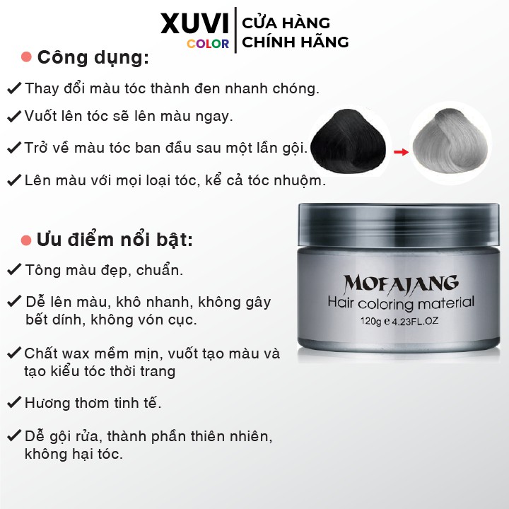 Sáp Vuốt Tóc Đổi Màu Xám Khói l Bạc Tạm Thời MOFAJANG Nhật Bản Cao Cấp Chính Hãng - XUVI SHOP