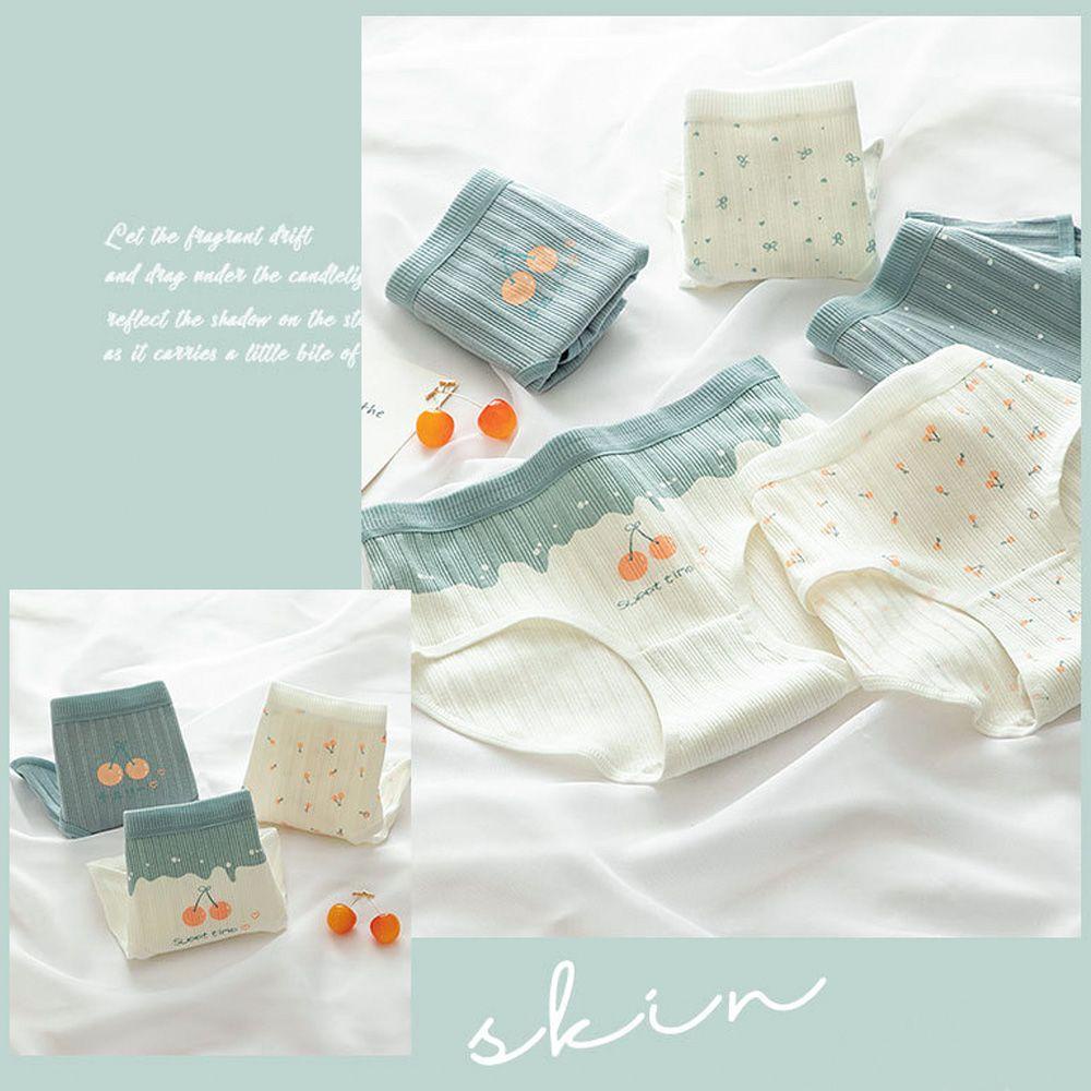 FUTURE Breathable Female Panties Soft Intimates Lingerie Embroidery Fruit Panties New Woman's Briefs M-XL Mid Waist Cotton Girls Pantys