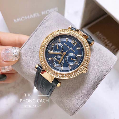 Đồng hồ nữ Michael Kors MK2545 dây da xanh size 33mm