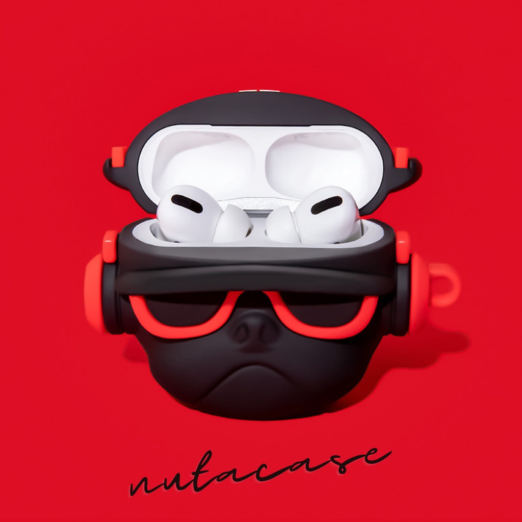 Vỏ bảo vệ tai nghe bluetooth Airpods bằng Sillicone dẻo, ốp Case cute, Airpods 2/pro BULL TAI ĐỎ chống va đập