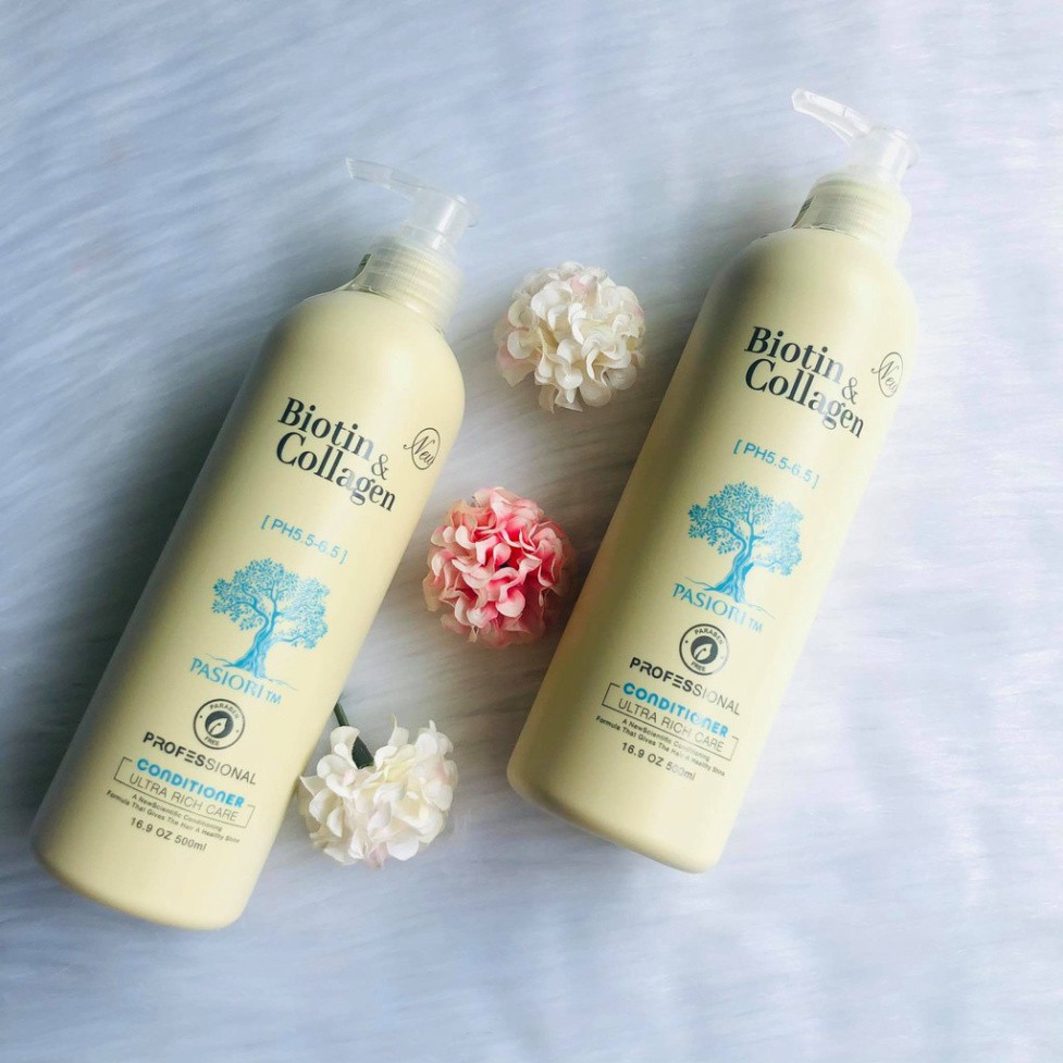 [Chính Hãng] Biotin Collagen - Cặp Dầu Gội + Xả Chống Rụng Kích Thích Mọc Tóc Siêu Mềm Mượt Biotin &amp; Collagen 1000ml