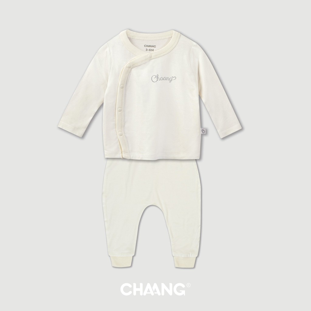 Bộ dài tay cúc chéo sơ sinh Chaang vải cotton mềm mịn thoáng mát