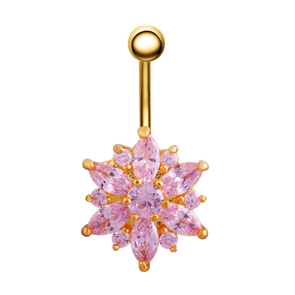 Khuyên Rốn Đính Đá Hình Hoa Sang Trọng