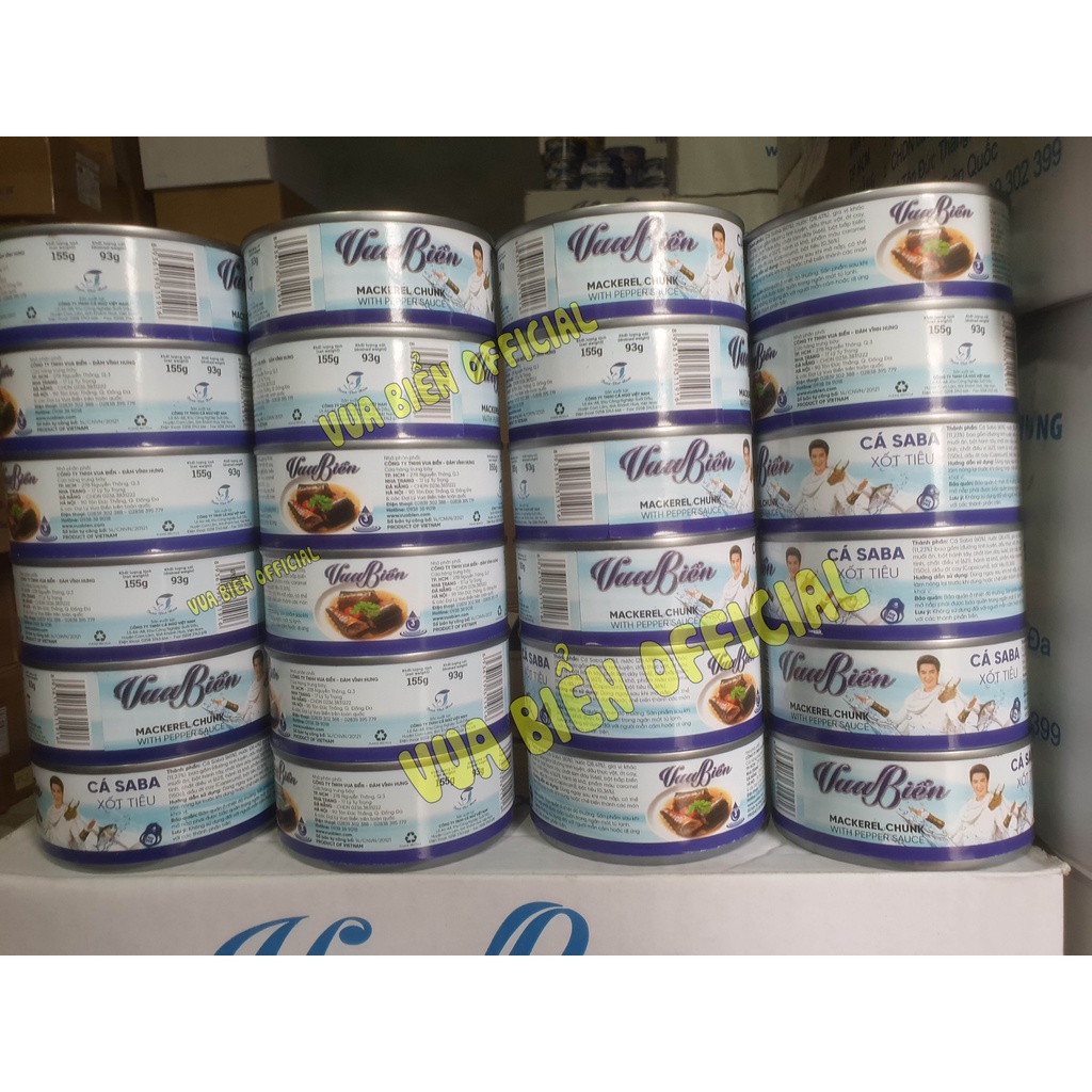 CÁ SABA XỐT TIÊU  VUA BIỂN CHÍNH HÃNG - MACKEREL CHUNK PEPPER SAUCE 155g - HSD 30/12/2024