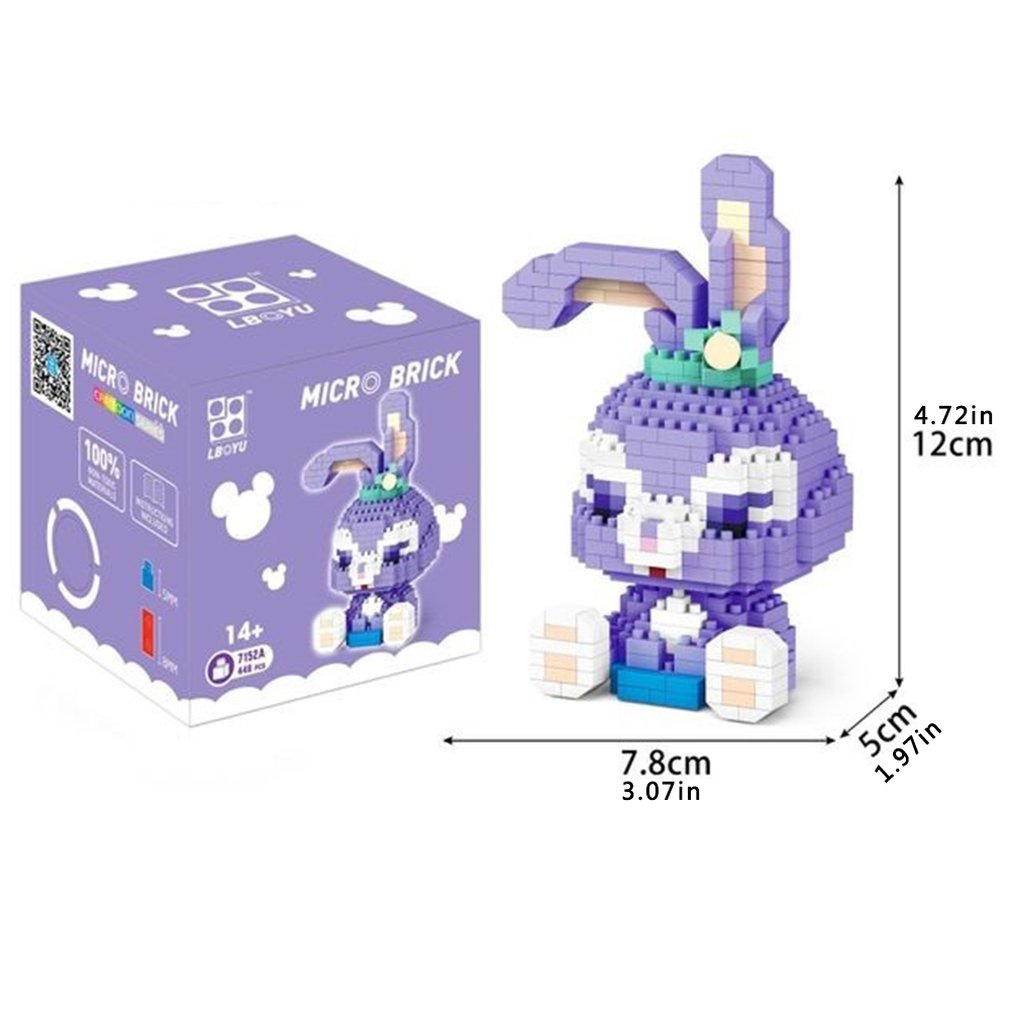 Đồ chơi lắp ráp 3D dạng khối hình gấu/ thỏ dễ thương