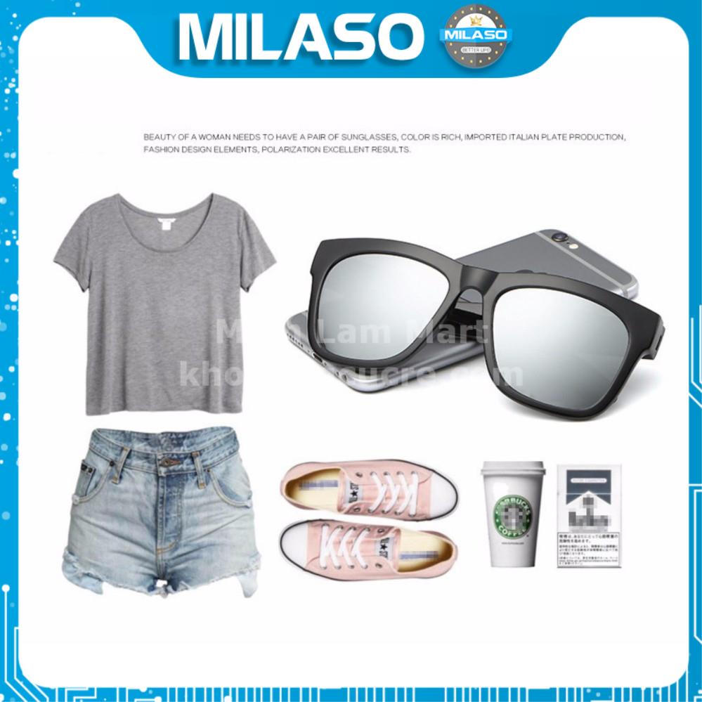 Kính Mát Nam Nữ Unisex MILASO Kính Mát Thời Trang Nam Mắt Kính Tráng Gương Chống Tia UV FA-001010