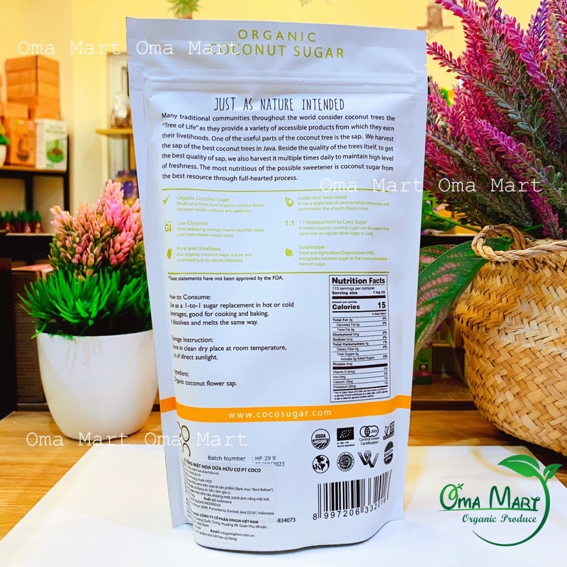 Đường dừa hữu cơ PT Coco Sugar 454g