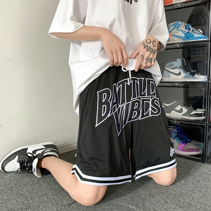 [ GYMEN ] Quần short thể thao nam rộng rãi thoải mái  chạy bộ tập thể dục quần bóng rổ  cỡ lớn  ngoài trời họa tiết vải cotton  huấn luyện  hút mồ hôi