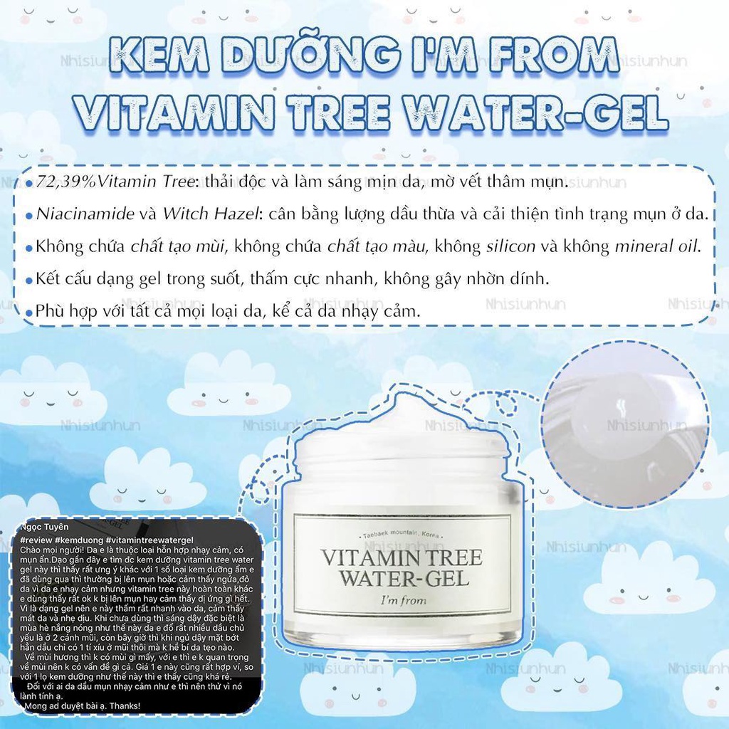 Kem dưỡng Vitamin Tree Water Gel