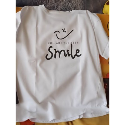 [𝐂𝐨́ 𝐀̉𝐧𝐡 𝐓𝐡𝐚̣̂𝐭] Áo Thun Smile nam nữ đều mặc được, chất cotton cổ tròn, Áo phông tay lỡ mát dịu unisex