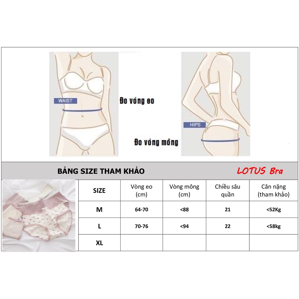 Set 5 quần lót nữ sinh NuciFera mẫu Tim tím chất cotton mát thấm hút