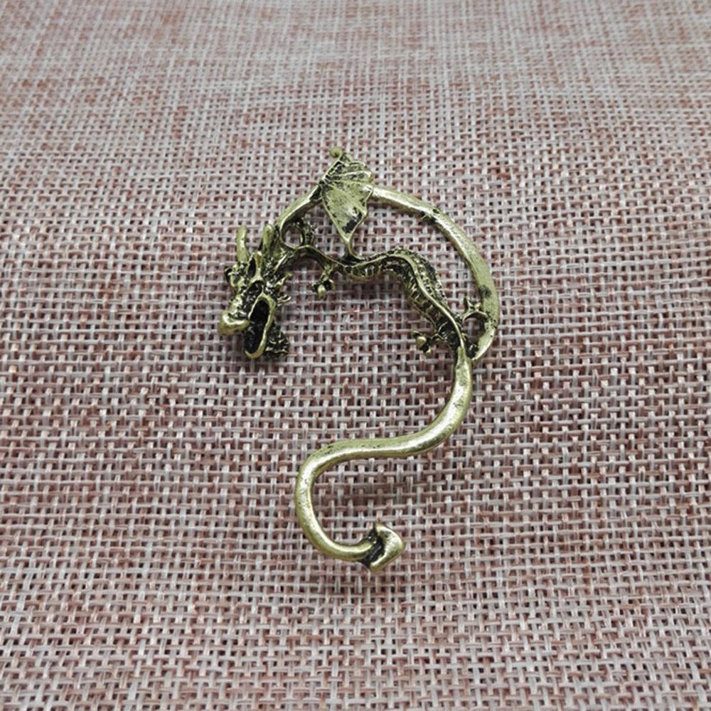 Khuyên kẹp vành tai ba chiều hình rồng phong cách retro cá tính cho nam và nữ