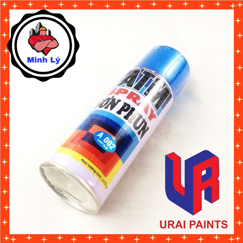 Sơn Phun Màu Xanh Bóng A002 Candy Blue ATM Spray Cao Cấp