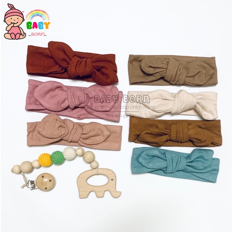 Cookie - phụ kiện sơ sinh mũ, yếm, bao tay chân, turban cotton tăm mềm mại, thun giãn