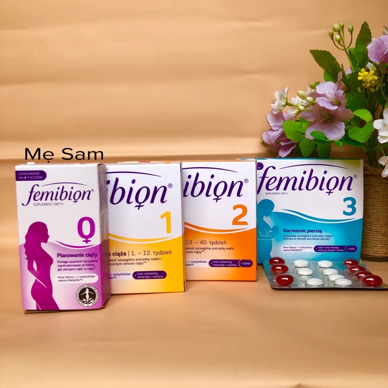 Vitamin bầu FEMIBION số 0,1,2,3 số 1 Châu Âu