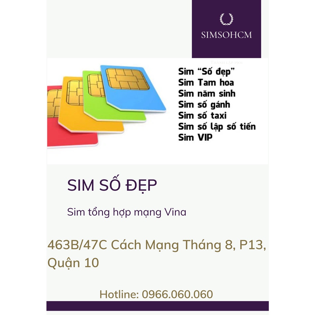 Sim số đẹp trả trước giá rẻ chỉ từ 300-400K mạng Vina