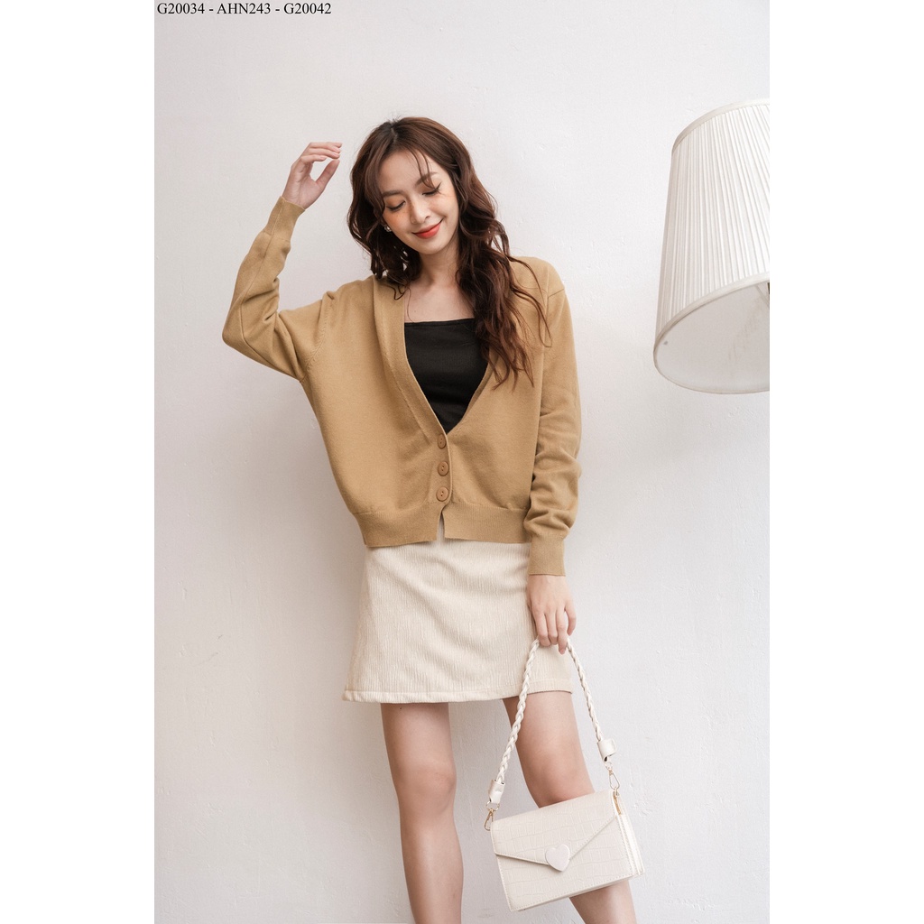 Cardigan cổ V sâu 3 khuy cài TIIN STORE G21062 | BigBuy360 - bigbuy360.vn
