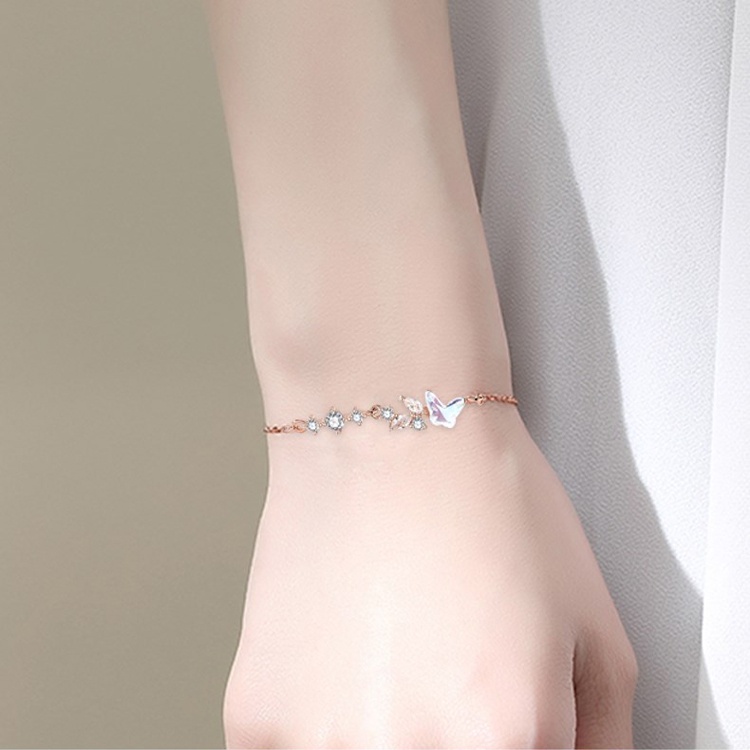 Lắc Tay Bạc Nữ hình Cánh B.ướm May Mắn -Vòng Tay Bạc tự thiết kế đến từ Sterling M.Lady Jewelry