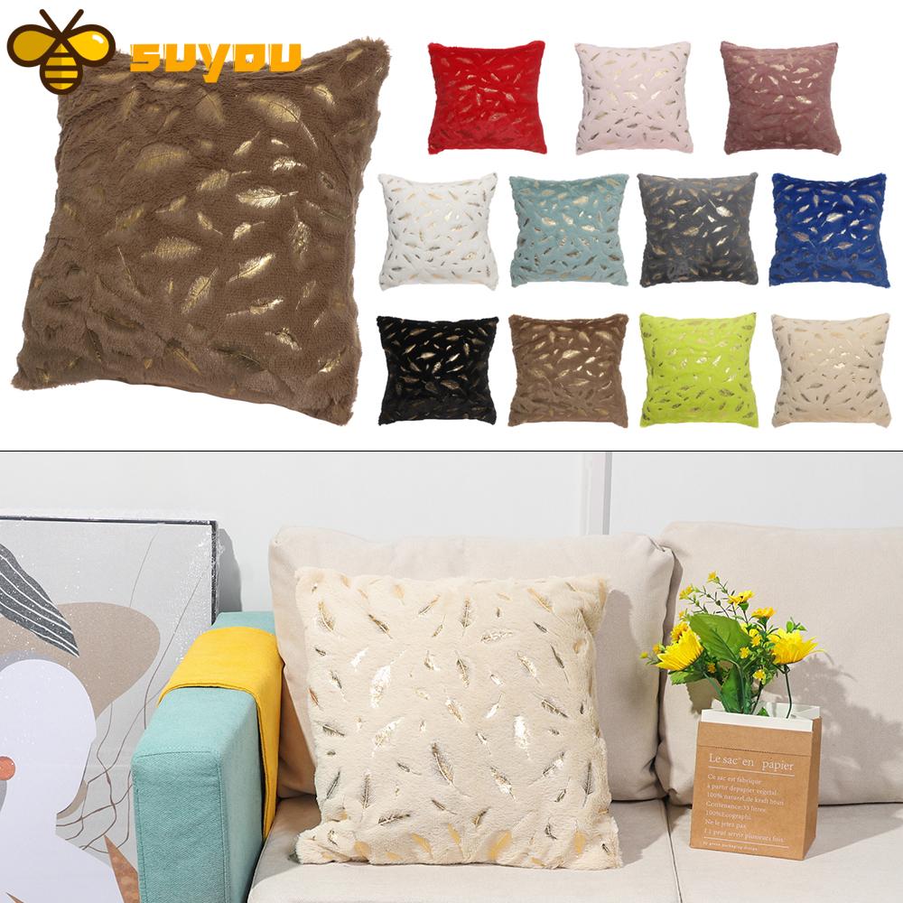 Vỏ Gối Cotton Lanh Hình Vuông Phối Lông Vũ Tua Rua Trang Trí Nhà Cửa / Ghế Sofa