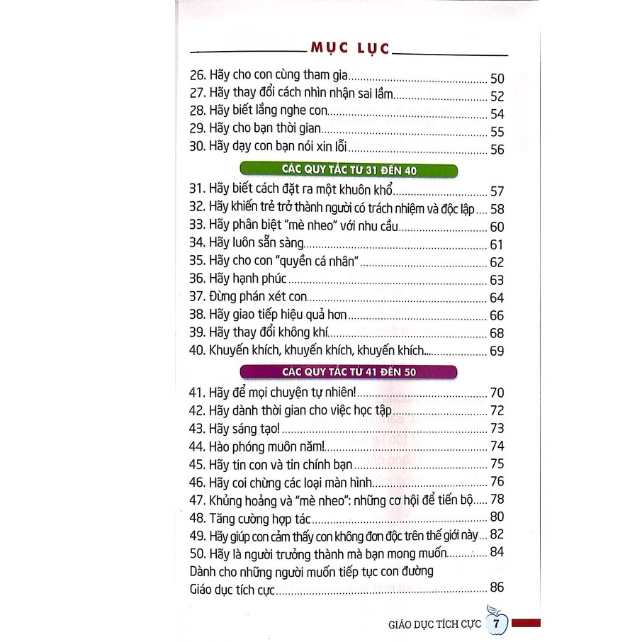 Sách - 50 quy tắc vàng-Giáo dục tích cực