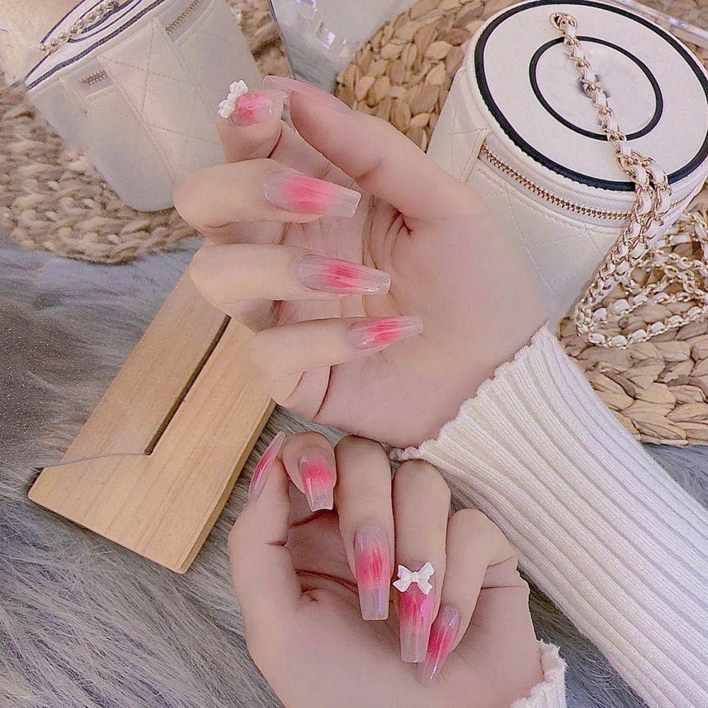 Hộp 24 Móng Tay Giả Múa Ba Lê Dài Dạng Nhấn
