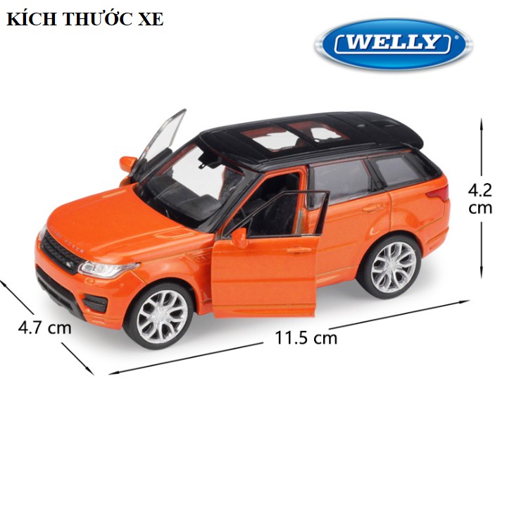Đồ chơi trẻ em Xe mô hình ô tô Range Rover Sport Welly tỉ lệ 1:36 xe bằng sắt chạy cót