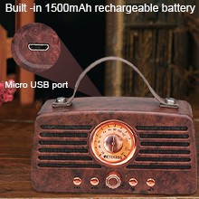 Đài Radio Retekess TR607 Tích Hợp Loa Bluetooth 4.2 Hỗ Trợ Thẻ TF USB AUX