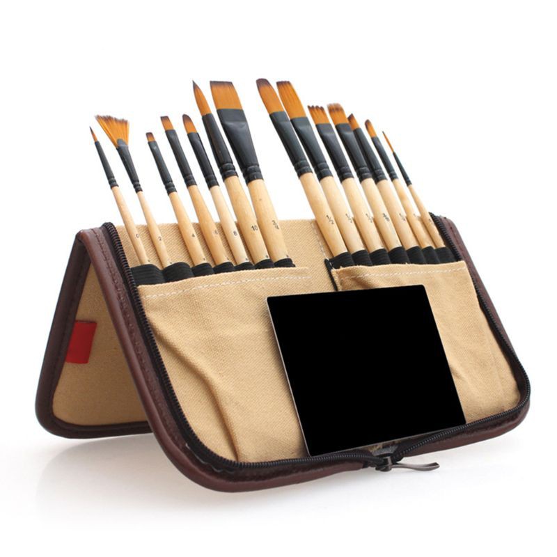 Set 14 Cọ Vẽ Màu Nước Kèm Túi Đựng