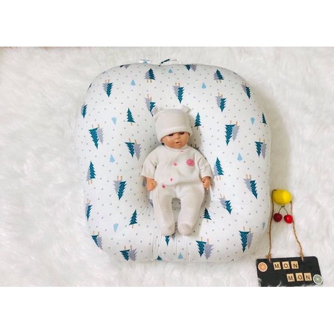 Gối Chống Trào Ngược MONMON Vải Cotton Thấm Hút Mồ Hôi Cho Bé