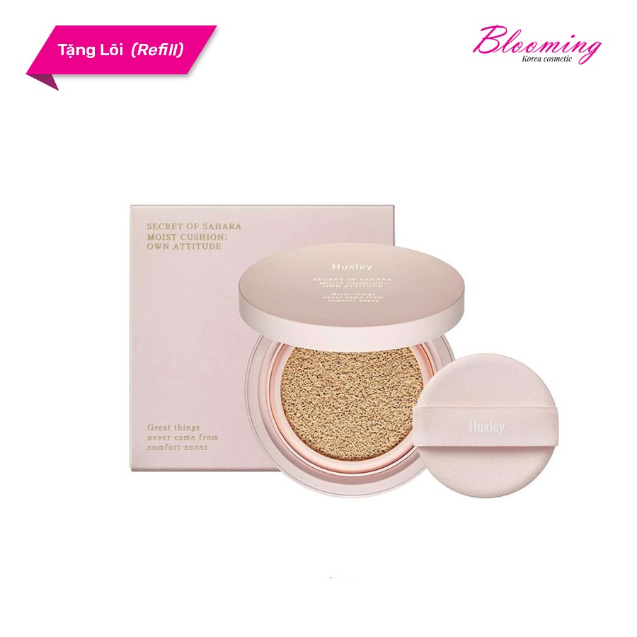 Phấn nước mịn lì mờ khuyết điểm Huxley Moist Cushion Own Attitude 12g SPF24/PA++/Giữ bền màu suốt 6-8 tiếng | BigBuy360 - bigbuy360.vn