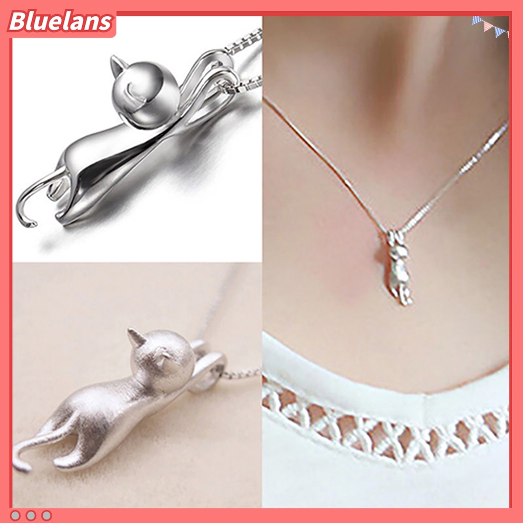 Dây chuyền mạ bạc 925 hình mèo xinh xắn