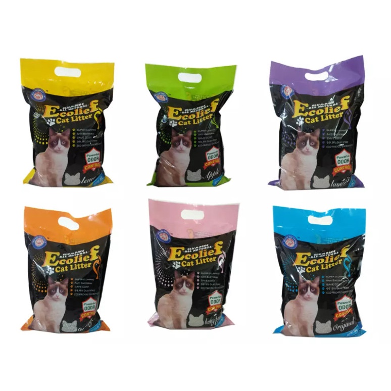 Cát Vệ Sinh Cho Mèo Betonite Khoáng ECOLIEF 8KG - Vón siêu Nhanh - Không Bụi - Khử Mùi Tuyệt Đối