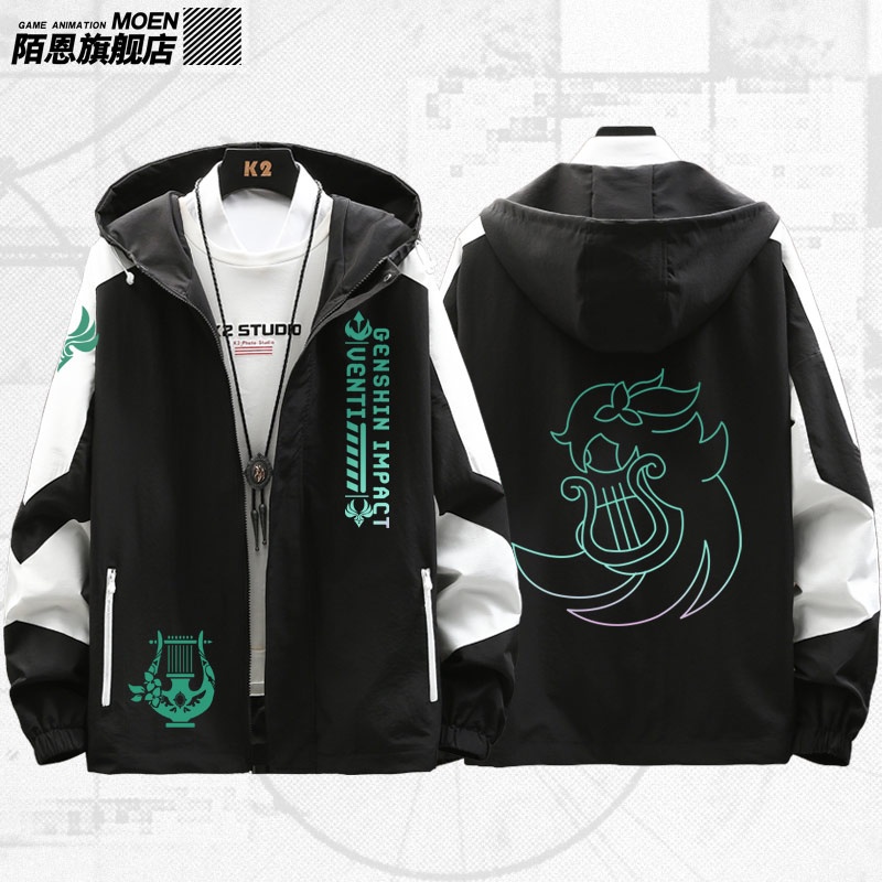 Áo Khoác Hoodie In Hình Game Barbatos Venti Genshin Impact Game Aeolus 2D Thời Trang Unisex