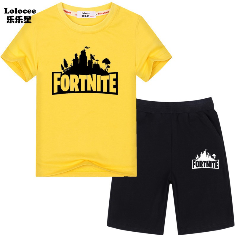 Bộ Áo Thun 2 Dây &amp; Quần Short In Hình Game Fortnite Cho Bé Trai