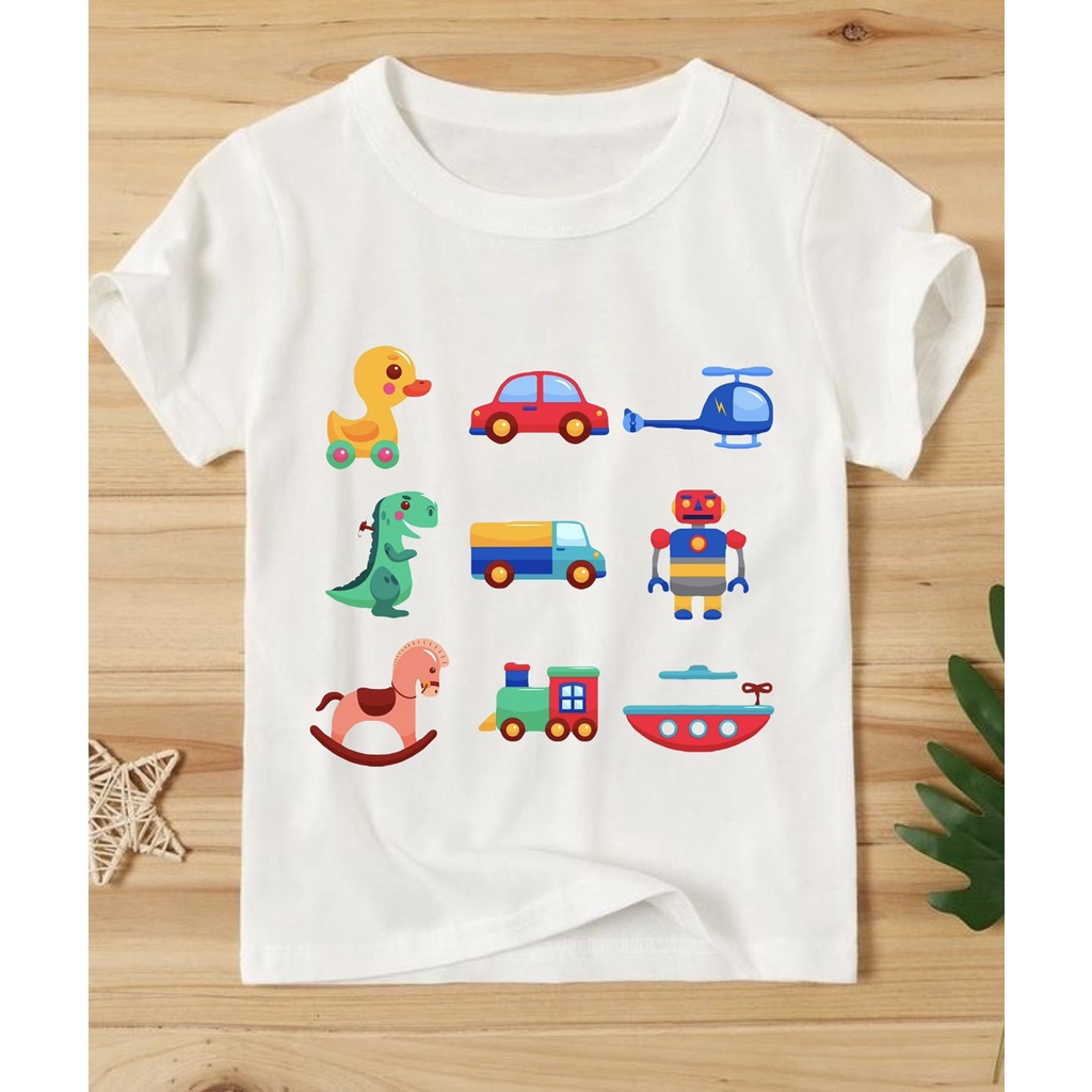 áo thun bé gái bé trai in hình gấu dễ thương coton co giản thoải mái