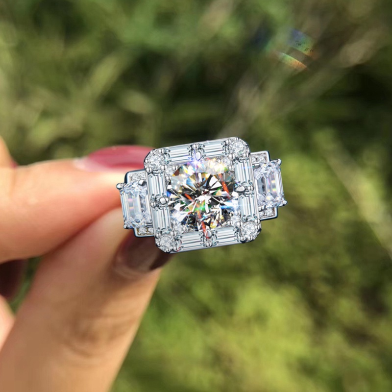 Nhẫn đính đá zircon nhiều màu sắc phong cách cho nữ