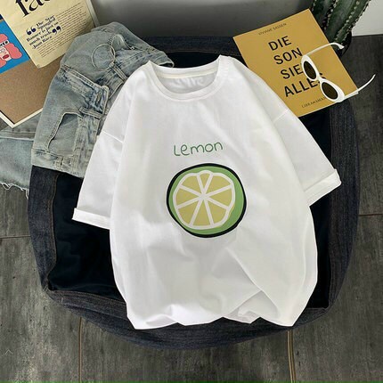 Áo thun tay lỡ form rộng unisex nam nữ mặc đều đẹp in hình miếng trái cây tươi tắn mùa hè T33