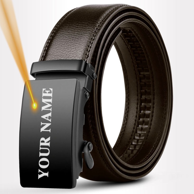 Thắt Lưng Da Màu Đen Khóa Tự Động Chất Lượng Cao Cho Nam