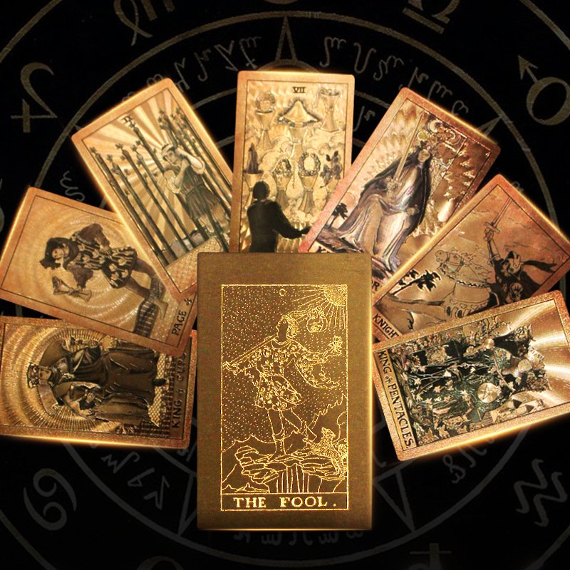 Bộ bài bói Gold foil Tarot phiên bản cao cấp - The Fool Gray
