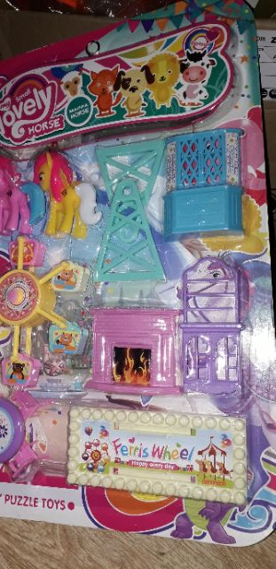 Sét bộ đồ chơi đu quay với 2 chú Ngựa và các phụ kiện bằng nhựa168_988