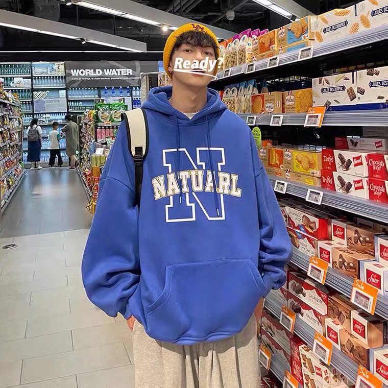 Áo Hoodie Cotton Dáng Rộng In Chữ Phong Cách Hàn Quốc Thời Trang Cho Nam Nữ