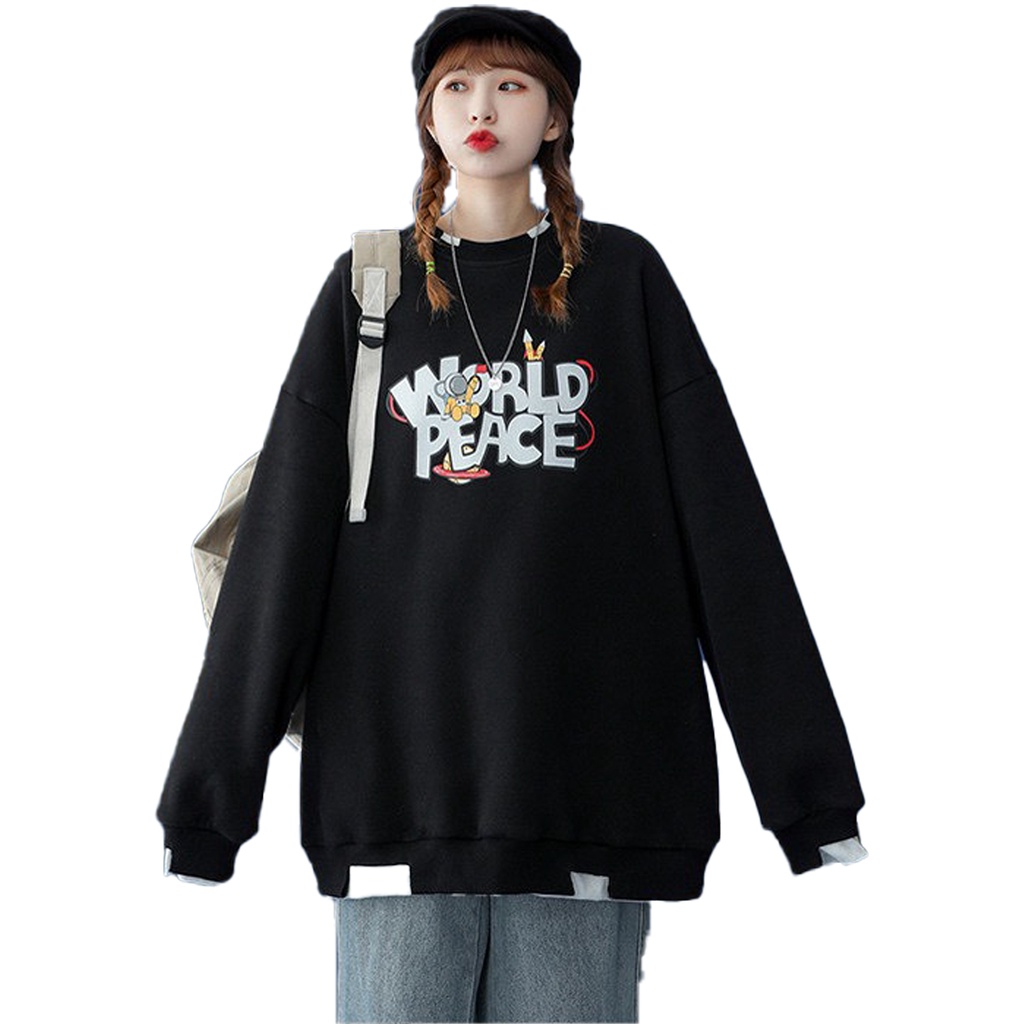 Áo hoodie sweater Nữ form rộng chất nỉ dày cao cấp 4YOUNG SWT101