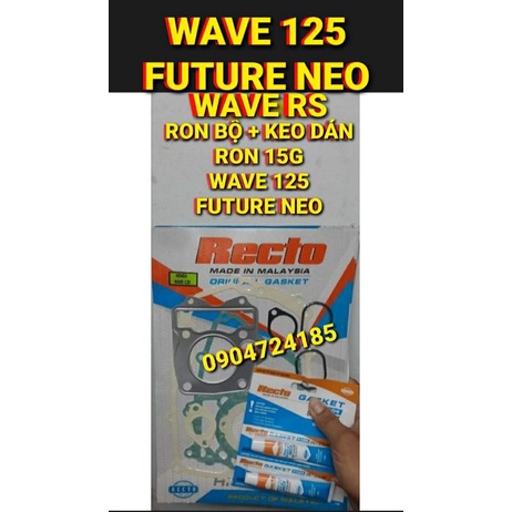 BỘ RON MÁY + KEO DÁN RON FUTURE NEO/WAVE 125/WAVE RS RECTO MALAYSIA( GIÁ TỔNG KHO HÀNG RECTO)