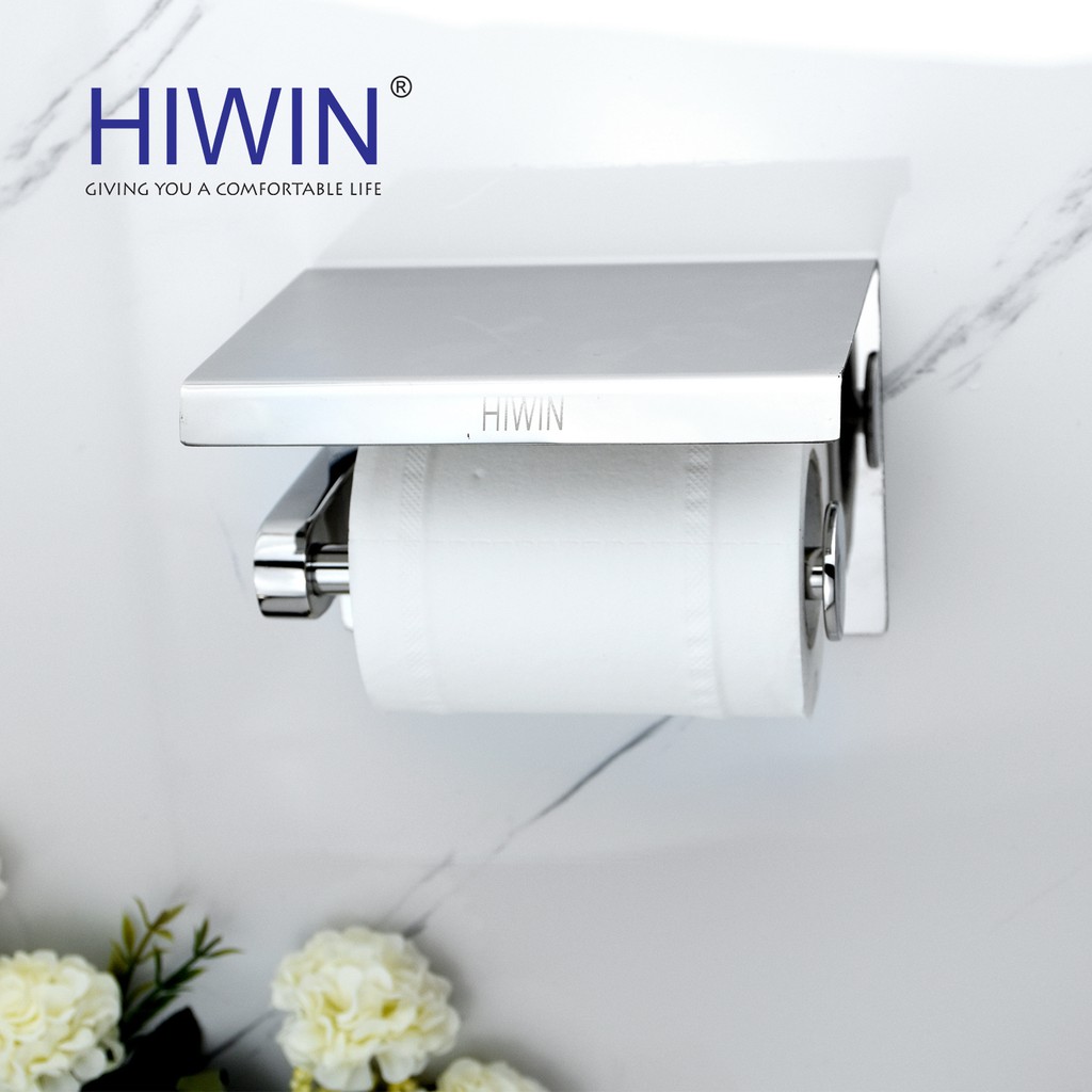 Lô giấy vệ sinh inox 304 đơn tích hợp giá để đồ thông minh Hiwin Y-5009