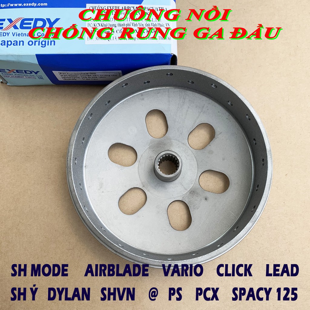 Chuông nồi chống rung cho Honda Vario AirBlade SH PCX Lead Click - Chuông khoan Exedy Nhật Bản