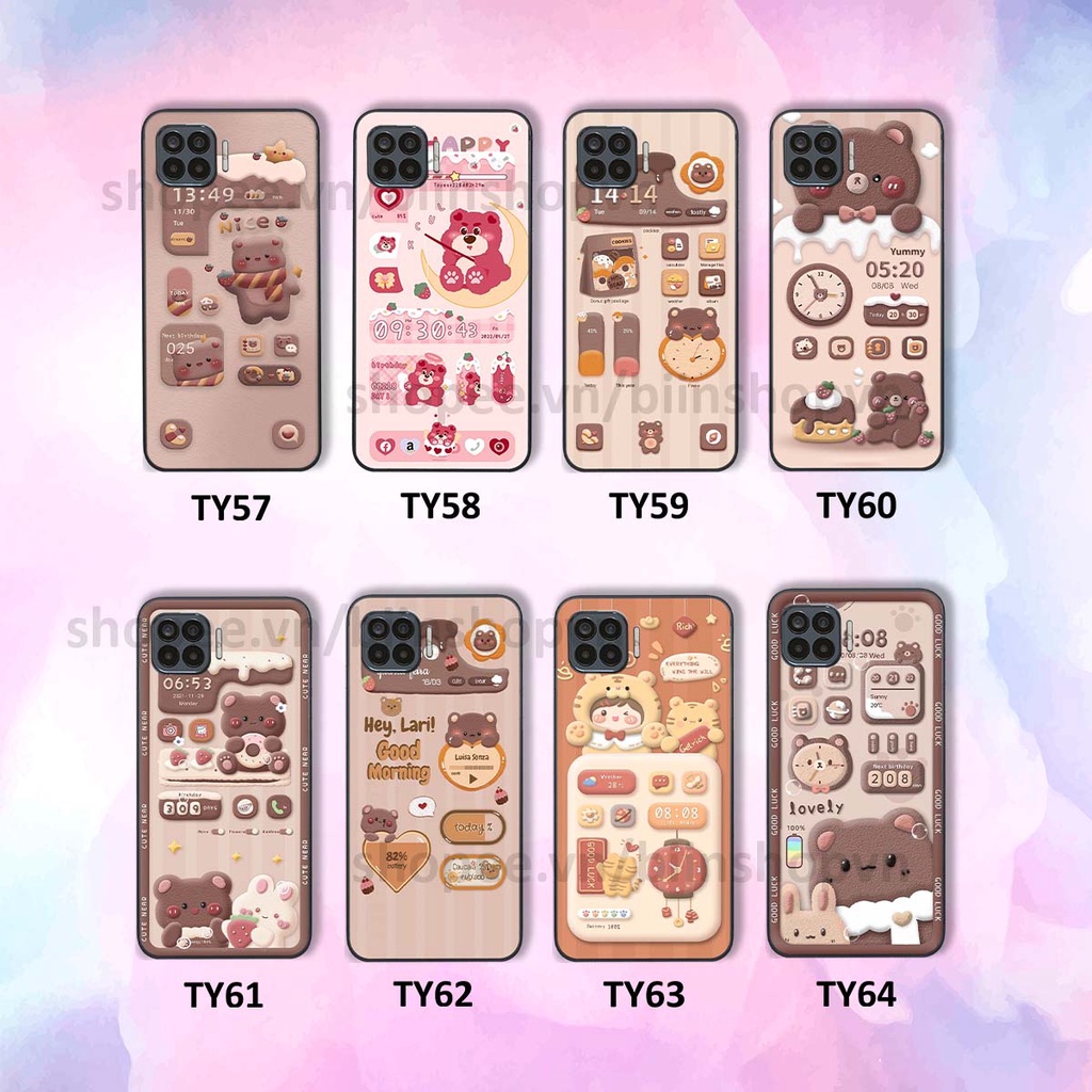 Ốp Oppo A73 / A93 in 3D icon gấu nổi siêu xinh, siêu đáng yêu, cá tính phong cách