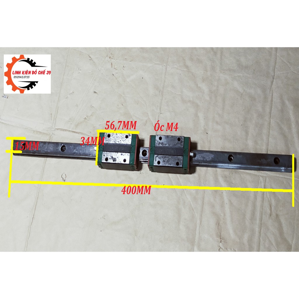 Rây trượt ổ bi vuông hàng tháo máy bảng 15 ly