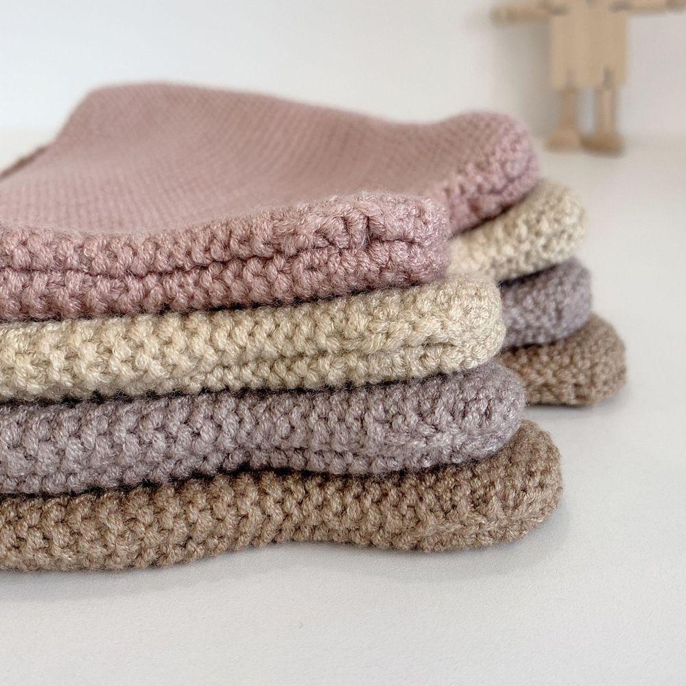 Anemone Mũ Dệt Kim Màu Trơn Bảo Vệ Tai Thời Trang Thu Đông Cho Bé